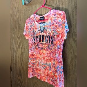 3/$40 NWT Official Sturgis Tie Dyed Burn Out T-Shirt